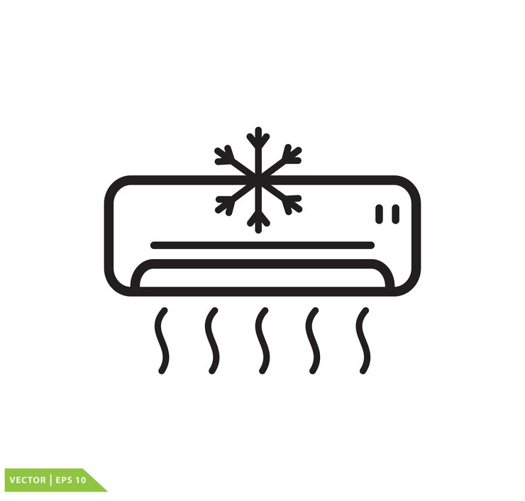 Wektor wektorowy szablon logo ikony klimatyzatora