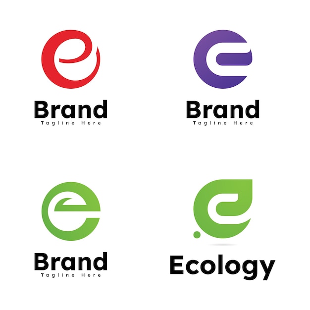 Wektorowy szablon projektowania ikony logo litery E