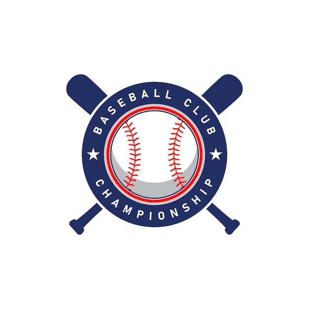 Wektorowy szablon projektowania logo baseballu na białym tle