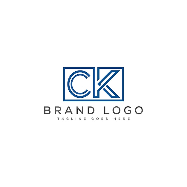 Wektorowy szablon projektowania logo CK dla marki