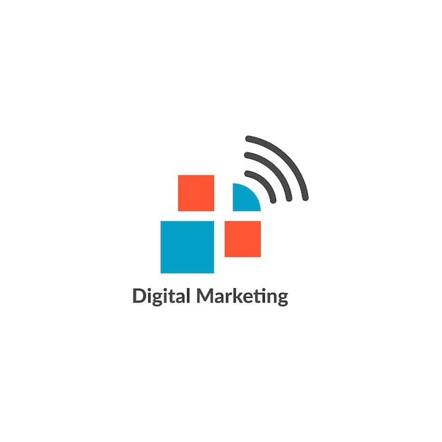 Wektorowy szablon projektowania logo cyfrowego marketingu