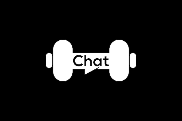 Wektorowy Szablon Projektowania Logo Gym Chatting