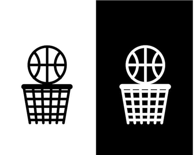 Wektorowy Szablon Projektowania Logo Ikony Koszykówki W Stylu Płaskim