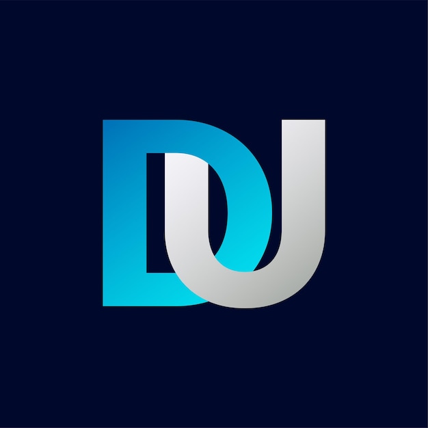 Wektorowy szablon projektu logo litery DU