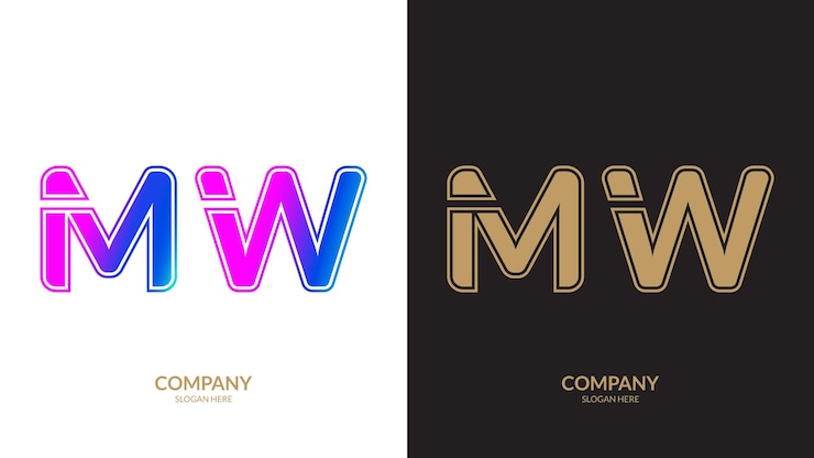 Wektor wektorowy szablon projektu logo mw