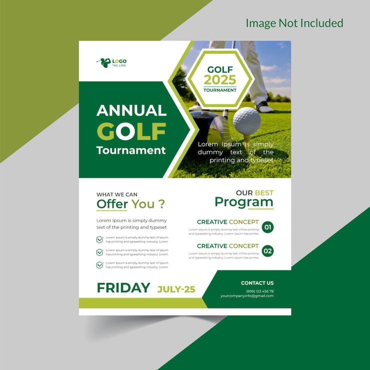 Wektor wektorowy szablon projektu plakatu a4 dla klubu golfowego