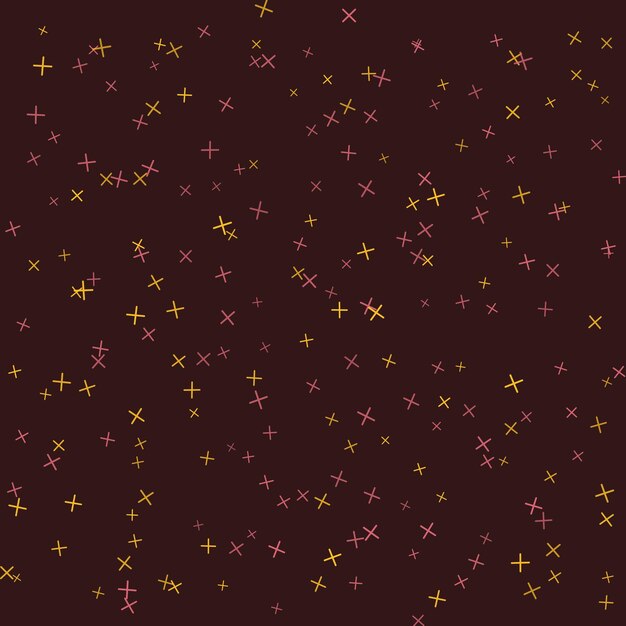 Plik wektorowy wektorowy wzór gwiazd krzyżowych z różowymi i żółtymi kolorami na ciemnym tle