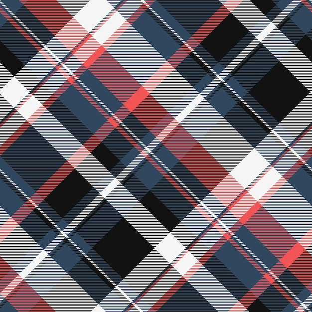 Wektorowy wzór plaid, wykończenie tartan, sprawdzenie bezszwowe, tekstura włókiennicza, tło w kolorach cyjanowych i czarnych