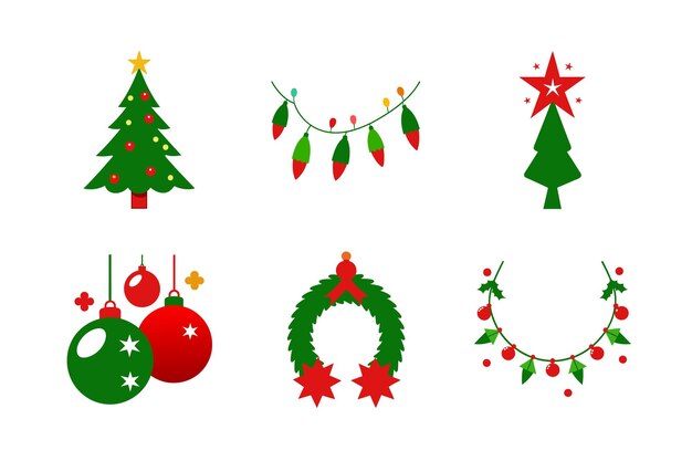 Wektorowy zestaw elementów Merry Christmas