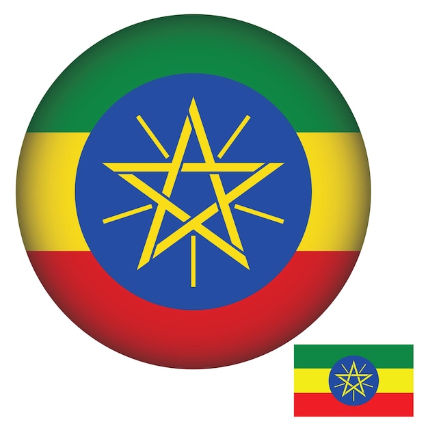 Plik wektorowy wektory okrągłego kształtu flagi etiopii