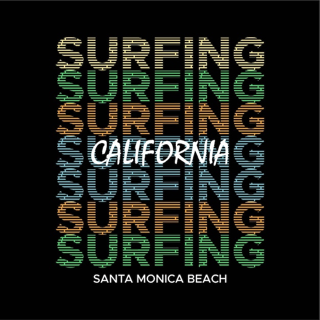 Wektory Projektowania Typografii Czarne Tło Z Napisem California Surfing Na Nim