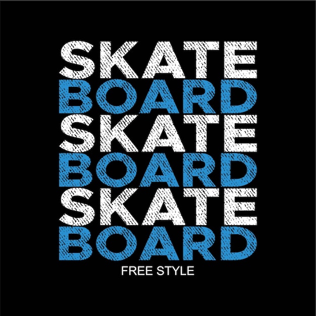 Wektory Projektowania Typografii Czarne Tło Z Napisem Skate Board Free Style