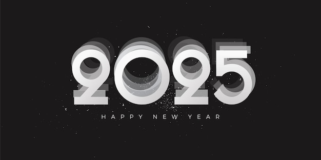 Plik wektorowy wektory w stylu retro z okazji nowego roku 2025 z ilustracją pseudoshaded liczb do tyłu projekt jest używany do świętowania nowego roku 2025
