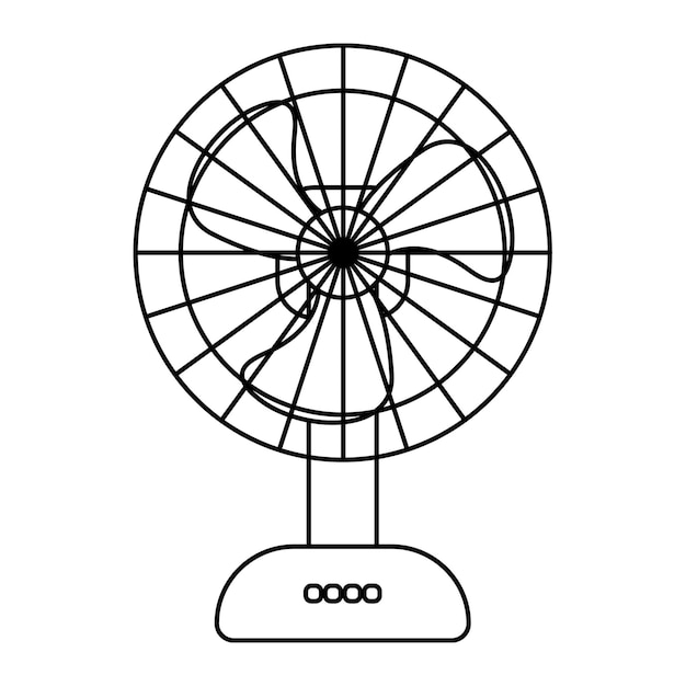 Plik wektorowy wentylator elektryczny zarys ilustracji na białym tle doodle