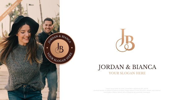 Plik wektorowy wesele logo początkowy jb logo design vector