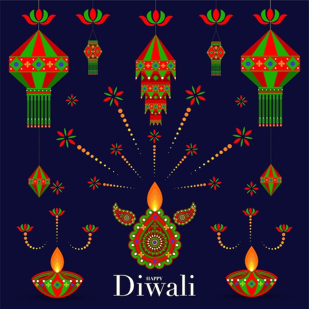 Wesołego Diwali Deepavali Lub Dipavali Festiwalu