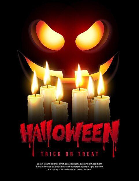 Wesołego Halloween 3d Realistyczna świeca Straszna Twarz Latarnia Jack
