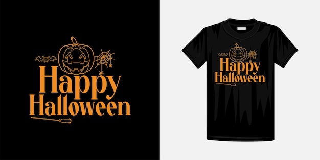 Wesołego Halloween Napis T Shirt Projekt Wektor