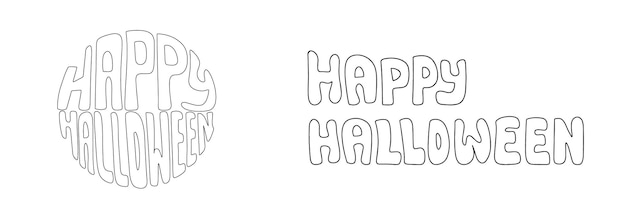 Wesołego Halloween W Stylu Bazgrołów Ręcznie Rysowane Doodle Tekst Na Baner Halloween Lub Karty Vector