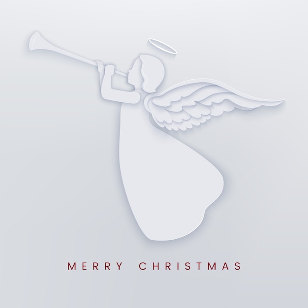 Wesołych świąt Bożego Narodzenia Kartka Wycięta Z Białego Anioła