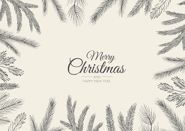 Wesołych Świąt Bożego Narodzenia kartkę z życzeniami z drzewa nowego roku.