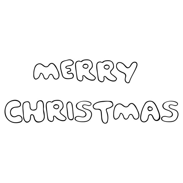 Wesołych Świąt Pingwin Proste ręcznie rysowane ilustracje wektorowe w czarno-białym stylu doodle