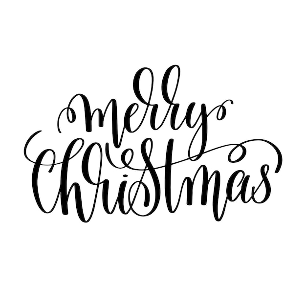 Wesołych świąt Ręcznie Napis Napis Na Zimowe Wakacje Kartkę Z życzeniami Boże Narodzenie Banner