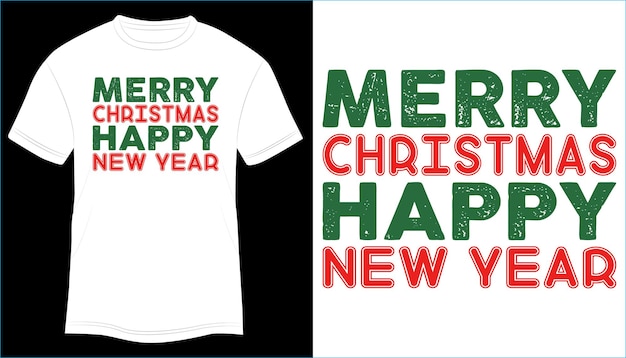 Wesołych świąt Szczęśliwego Nowego T-shirt Design Typografia Ilustracji Wektorowych