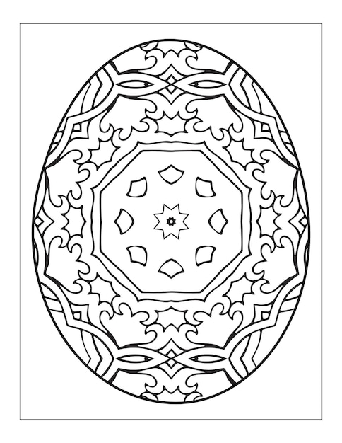Wesołych świąt Wielkanocnych Czarno-białych Kwiatów Mandala Kolorowanka Dla Dorosłych