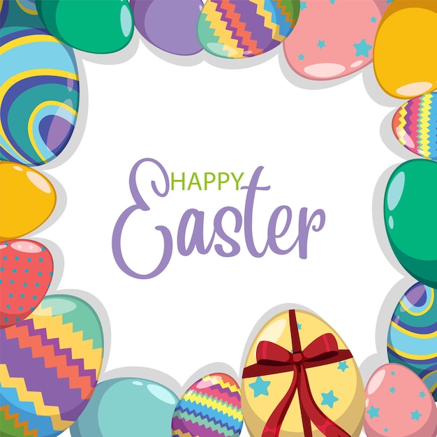 Wesołych świąt Wielkanocnych Z Ozdobnymi Jajkami