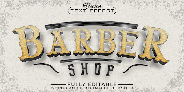 Plik wektorowy western worn barber shop vector edytowalny szablon efektów tekstowych