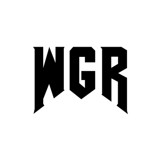 WGR - logo dla firmy technologicznej WGR logo w czarno-białym kolorze WGR logo WGR wektor WGR logo ikona WGR alfabet WGR typografia logo
