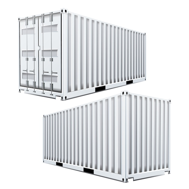 White Cargo Container 3d