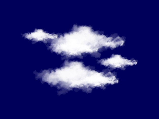 White Cloud Smoke lub Fog Vector Set Izolowane przezroczyste efekty nakładania dla kreatywnych projektów