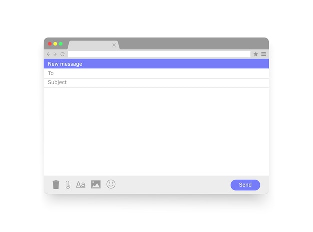 Wiadomość e-mail puste okno e-mail pusta ramka poczta makieta okna przeglądarki