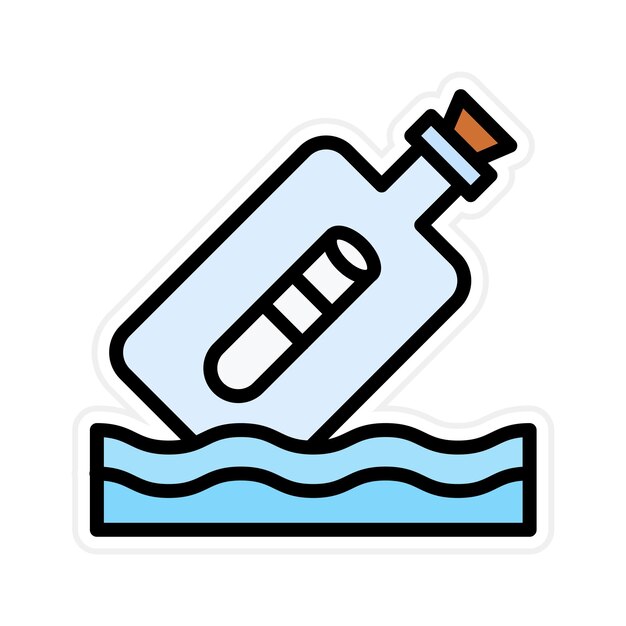 Wiadomość w butelce ikona wektorowy obraz może być używany dla Oceanu