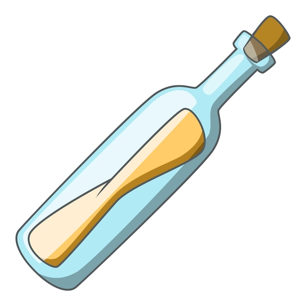Plik wektorowy wiadomość w ikonie butelki ilustracja kreskówkowa przedstawiająca wiadomość w ikonie butelki wektora dla sieci web