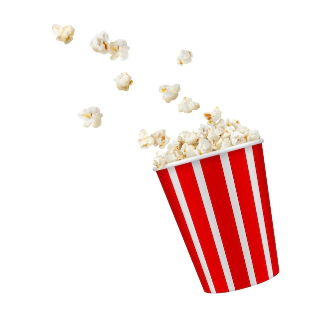 Plik wektorowy wiadro z popcornem realistyczny pojemnik na popcorn 3d