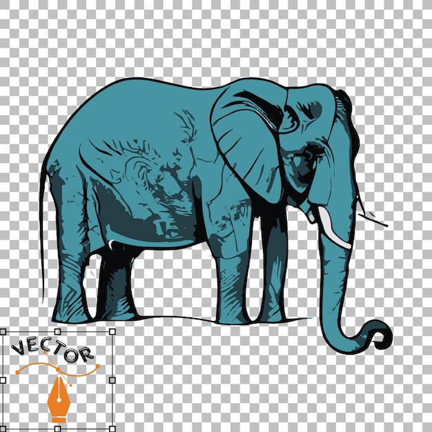 Wibrujący słoń wektor sztuki kolorowa ilustracja dzikiej przyrody