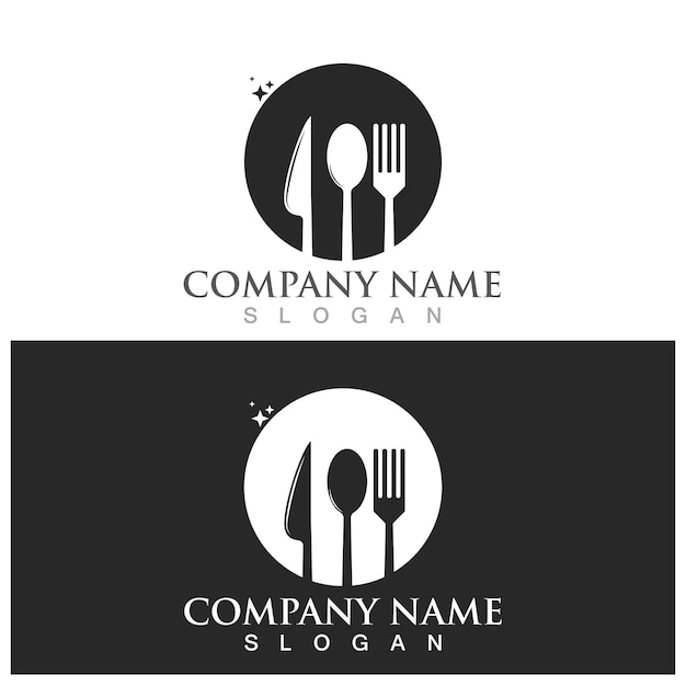 Widelec i łyżka logo i szablon wektora