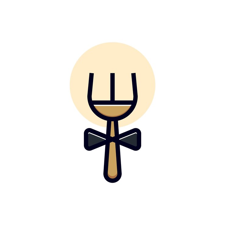 Wektor widelec krawat obiad eleganckie jedzenie logo projekt szablonu ilustracji wektorowych