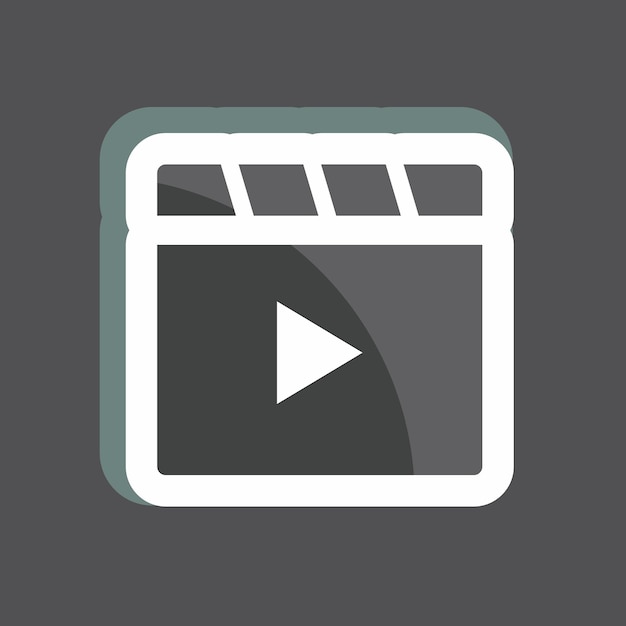 Wideo naklejki odpowiednie dla aplikacji mobilnych wzór symbolu edytowalny