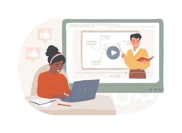 Wideo tutorial izolowana koncepcja ilustracji wektorowej