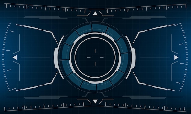 Plik wektorowy widok ekranu interfejsu hud scifi niebieski projekt wirtualnej rzeczywistości futurystyczny wektor wyświetlania technologii