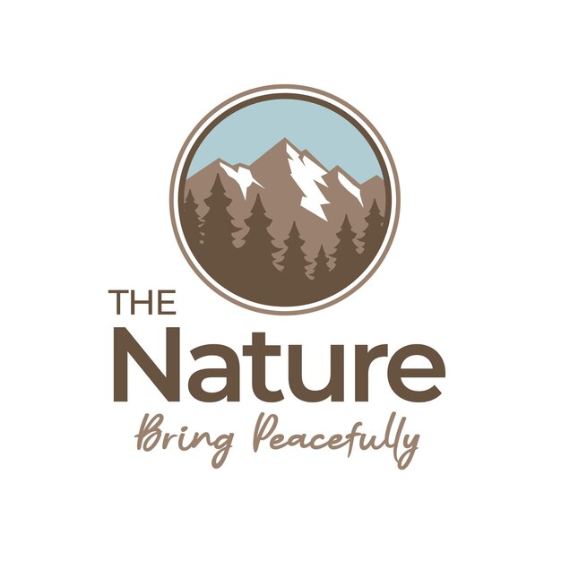 Widok Na Góry Z Sosnami Logo Inspiracja Do Przygody Odkrywanie Przyrody