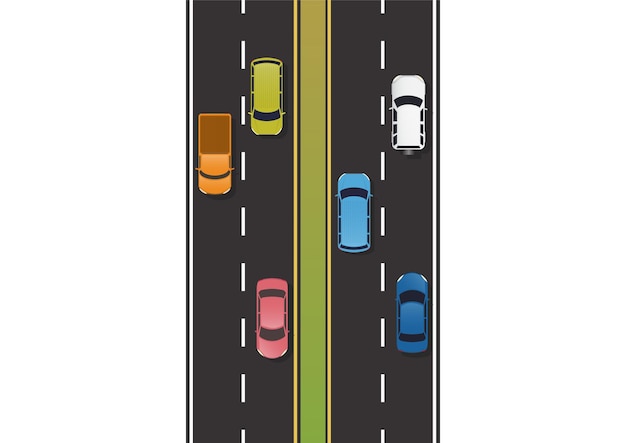 Widok z góry samochodów na autostradzie