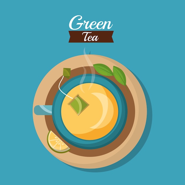 widok z góry torebkę do herbaty i cytryny ziołowe liście herbaty