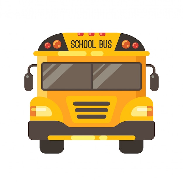 Plik wektorowy widok z przodu żółty autobus szkolny