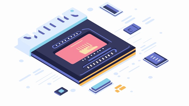 Widokołowy widok scentralizowanej technologii pamięci danych micro SD