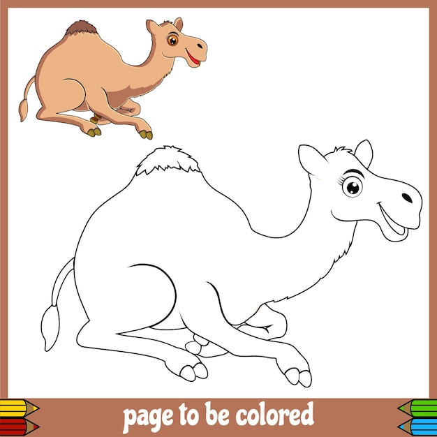 Plik wektorowy wielbłąd kreskówki do kolorowania